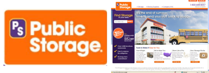 Public Storage Orange Sign